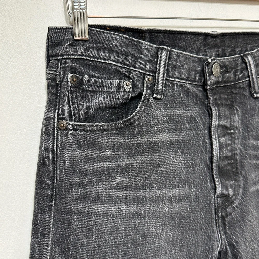 Levi's 501 Original Fit Jeans Men 30x30 (Fits 30x29) Black Denim Button Grunge